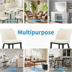 Wooden Dining Chairs Set of 4, Upholstered Kitchen Dining Room Chairs with Padded Seat and Wood Legs, Modern Fabric Side Dinner Chair for Kitchen, Dining Room, Restaurant, Cafe