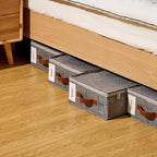 4pack Bed Sheet Organizer, Foldable Linen Closet Organizers and Storage with Sealed Design, Queen & King Size Sheet Storage with Window, Closet Organizer for Bedsheets/Blankets/Clothes, Linen