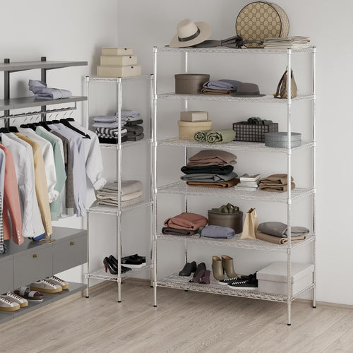 24" Deep x 48" Wide x 86" Height Wire Shelving Kit | 6-Tier | NSF Commercial Storage Rack Unit