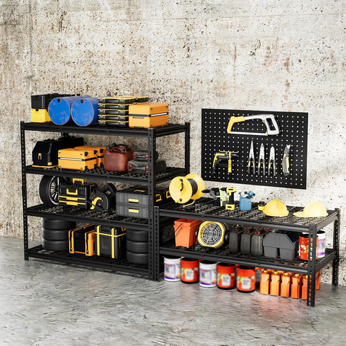 4-Tier 60" W X 24" D X 60" H Garage Shelves 2500LBS Heavy Duty Shelving Adjustable Basement Storage Garage Shelf Metal Storage Rack Units Industrial Shelving
