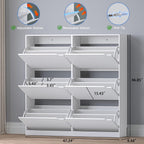 Shoe Cabinet with 6 Flip Drawers, Slim Narrow Shoe Storage Cabinet, Freestanding Shoe Organizer for Entryway, Hallway, Foyer
