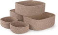 5-Pack Large Woven Rope Storage Baskets, 2 Sizes Organizer Bins | Fabric Cube Boxes and Rectangular Shallow Bins for Closet, Shelf, Bookshelf, Nursery, Changing Table, Bathroom, Toys & Home