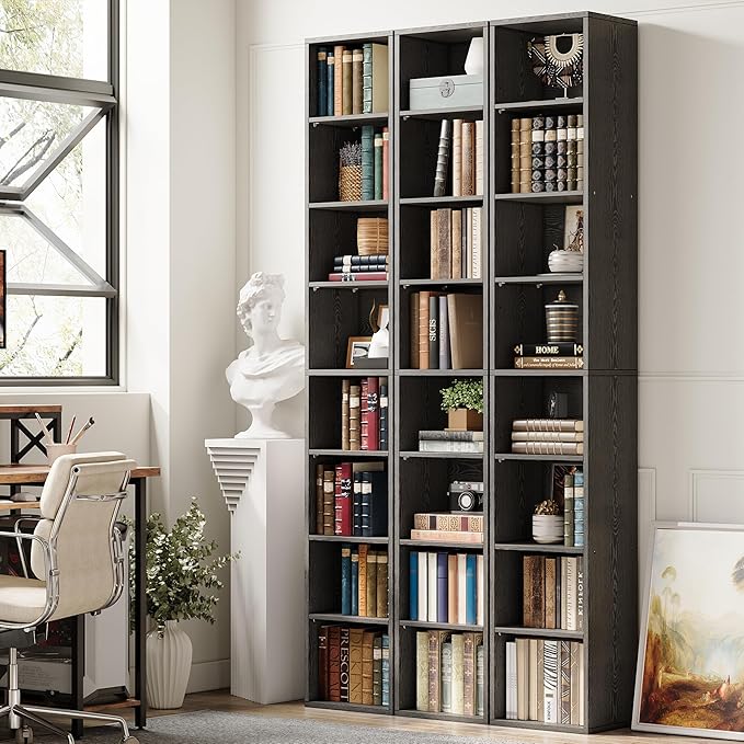 IRONCK Tall Narrow Bookshelf 8 Tiers, Compact Corner Bookcase, Easy to Match ...