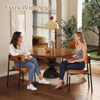 Dining Chair Set of 6 Upholstered Chairs for Kitchen Dining Room Mid Century Modern Table Chairs for Waiting Living Room, Brown