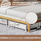 PHINOX Under Bed Storage with wheels, Under the Bed Storage Containers,Upgrade Crossed Iron Wire, Metal Rolling Underbed Storage Containers for Bedroom Clothes Shoes Blankets-2 Pack,White