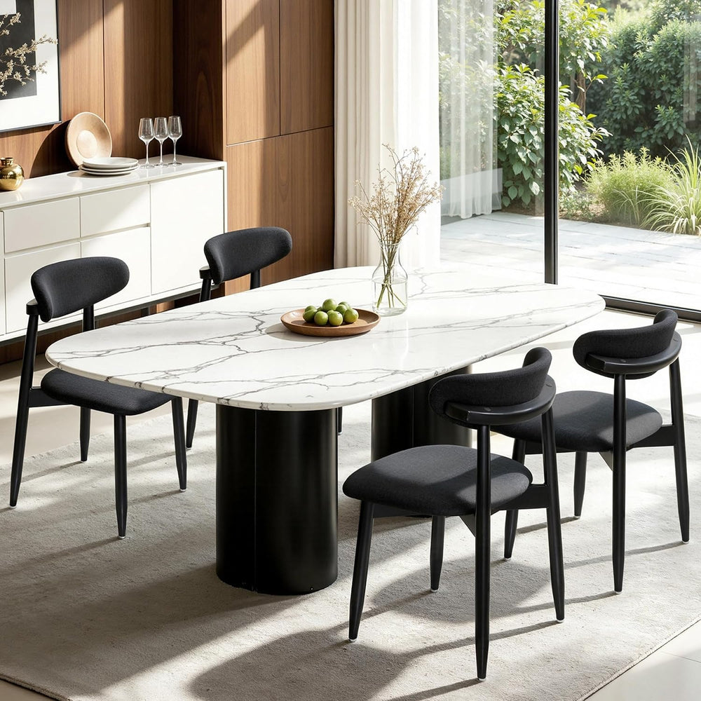 CHUN YI Dining Chairs Set of 4, Upholstered Solid Wood Dining Room Chairs, Mi...