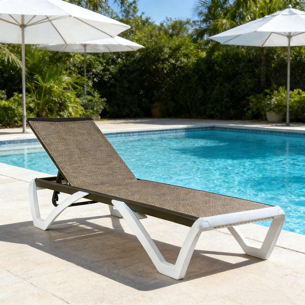 Kozyard Outdoor Chaise Lounge Chair, Full Flat Adjustable Patio Lounger with ...