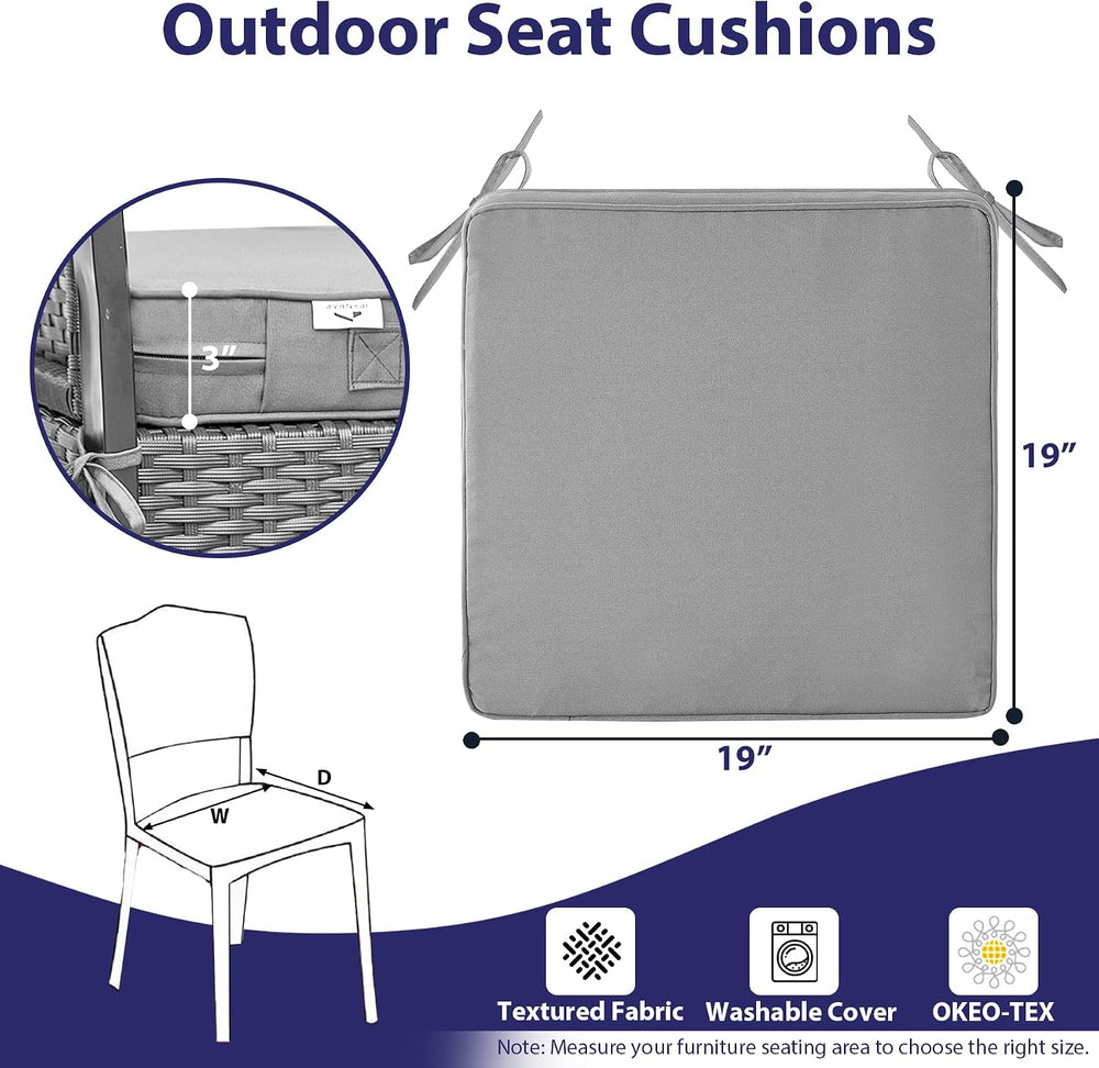 IPYNBAP Outdoor Chair Cushions Set of 4 -Waterproof Outdoor Seat Cushions for...