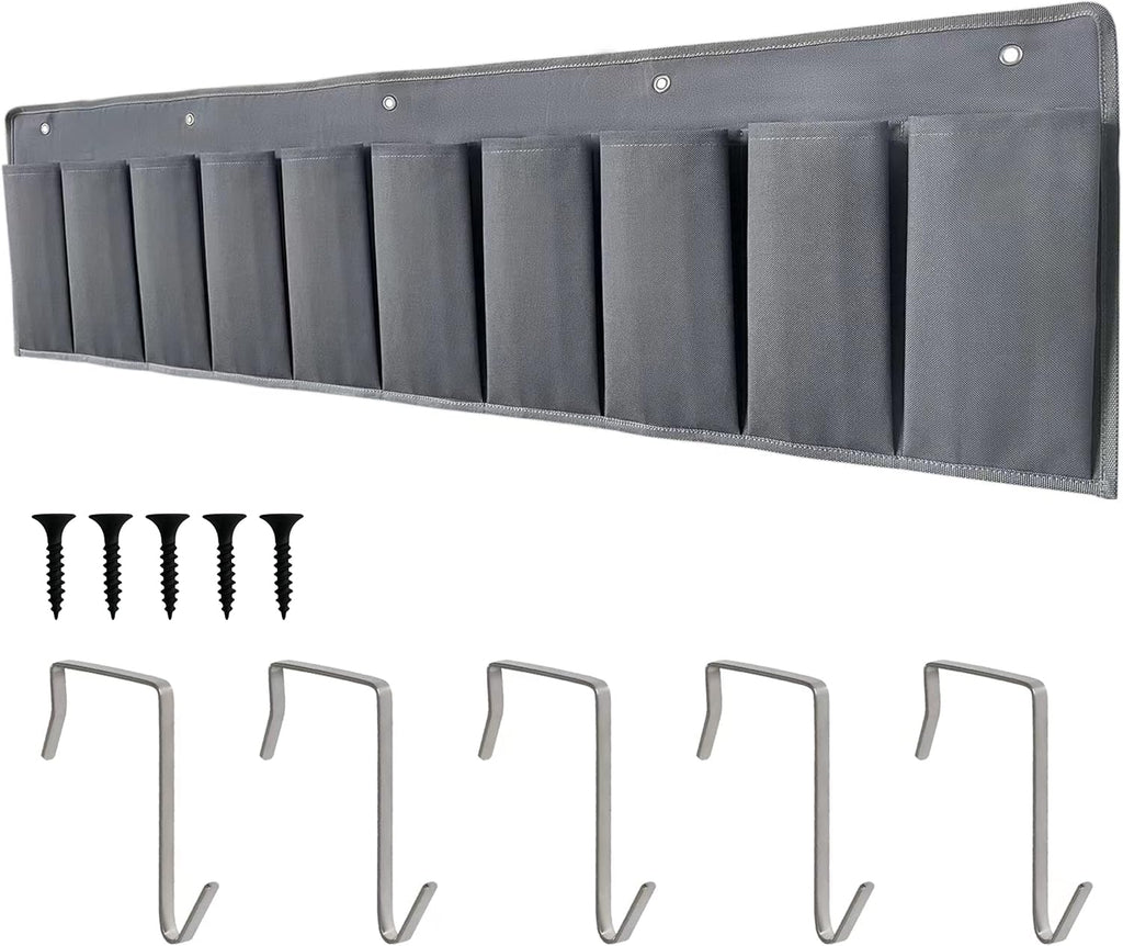 RV Shoe Pockets 10 Pockets Heavy Hanging Bedside Storage Organizer with Sturdy Hooks Storage Pockets Hangs on bed for Shoes Toys and Tool Accessories