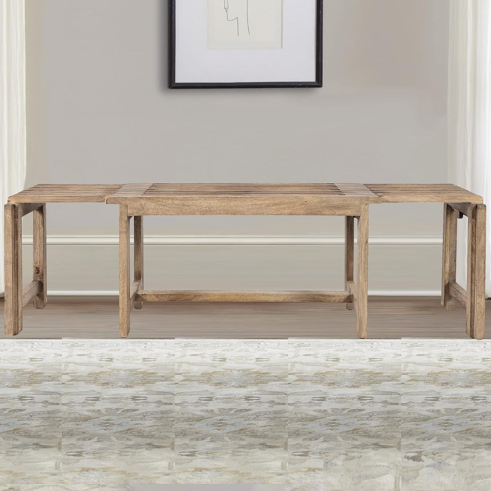 Jofran Bradford Extendable Solid Wood Hallway Bench, Buff