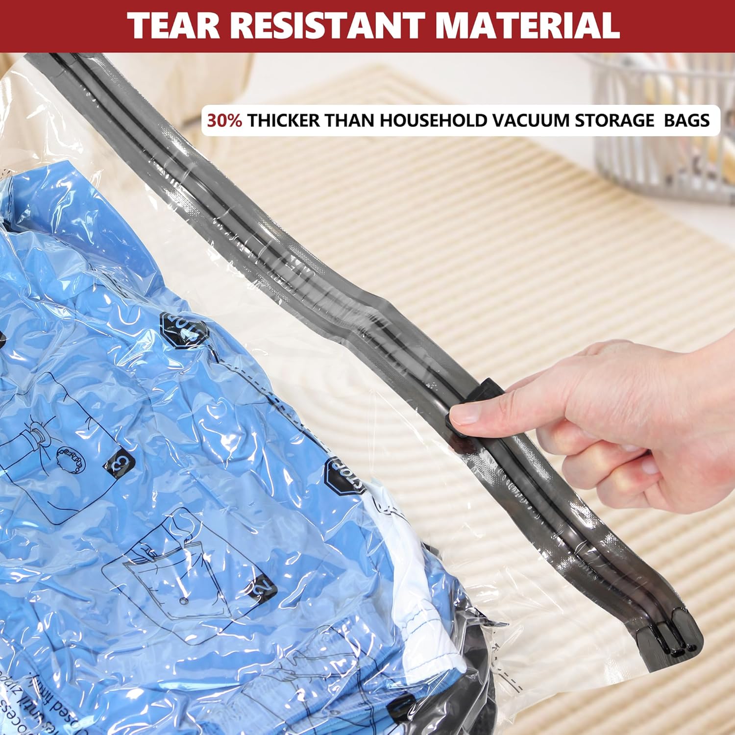8 XL Travel Vacuum Storage Bags for Clothing with Hand Pump, Compression Packing Cubes Organizer for Luggage Suitcase, Space Saver Seal Bags for Vacation Cruise