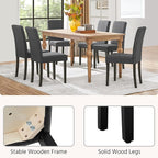Yaheetech Dining Chairs Set of 2 Fabric Upholstered Parson Kitchen Chairs with Padded Seat and Solid Wood Legs for Dining Room/Restaurant, Dark Gray