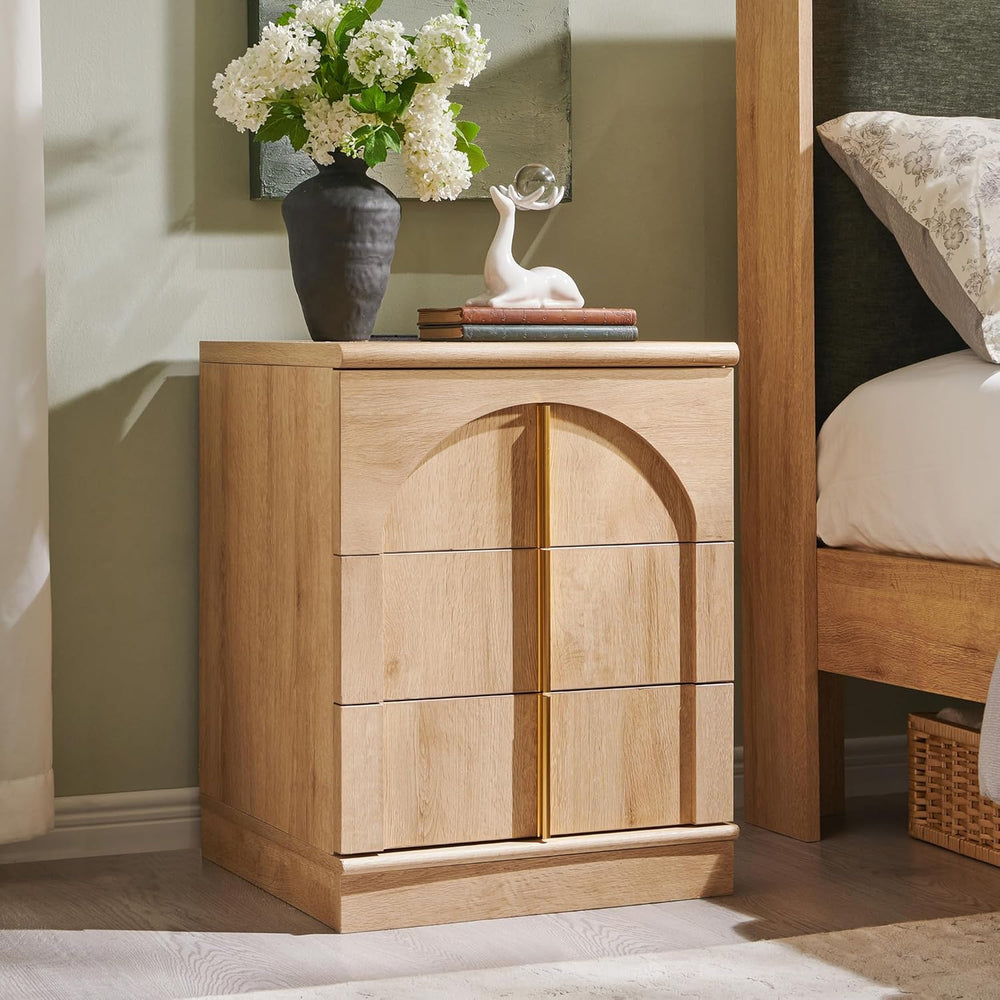 ACCOHOHO Modern Night Stand Set 2 with Arched Panel, 18" Nightstand with...