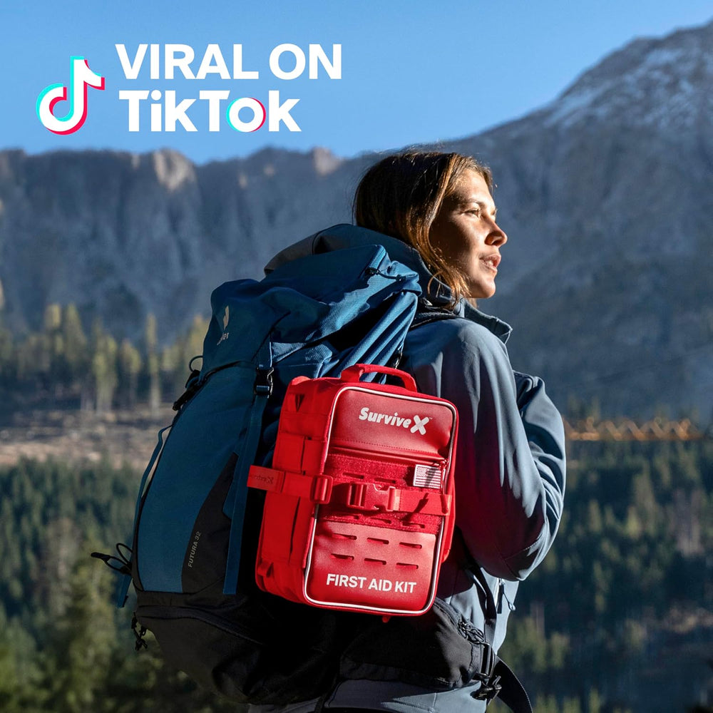 SurviveX Large Pro First Aid Kit, Emergency Kit for 5-6 People