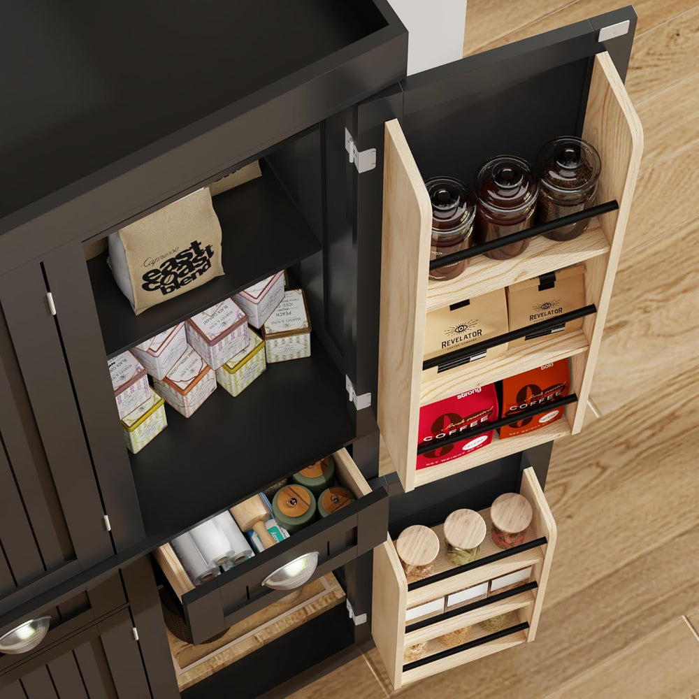 71" Tall Kitchen Cabinet Pantry Storage,Modern Kitchen Hutch Cabinet wit...