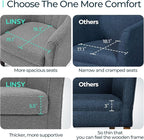 LINSY Accent Chair Ottoman Set: Chenille Barrel Chair with Foot Rest, Mid-Century Modern Small Reading Chair Upholstered Armchair with Footrest for Living Room Bedroom Study Room Office