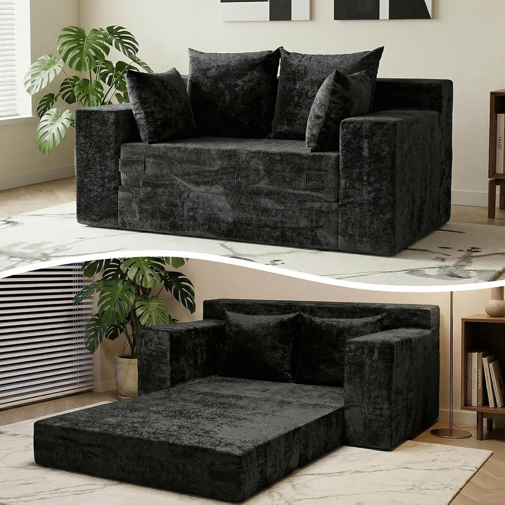 Boneless Couch Small, 3-in-1 Boneless Loveseat Sleeper Sofa Bed Convertible S...
