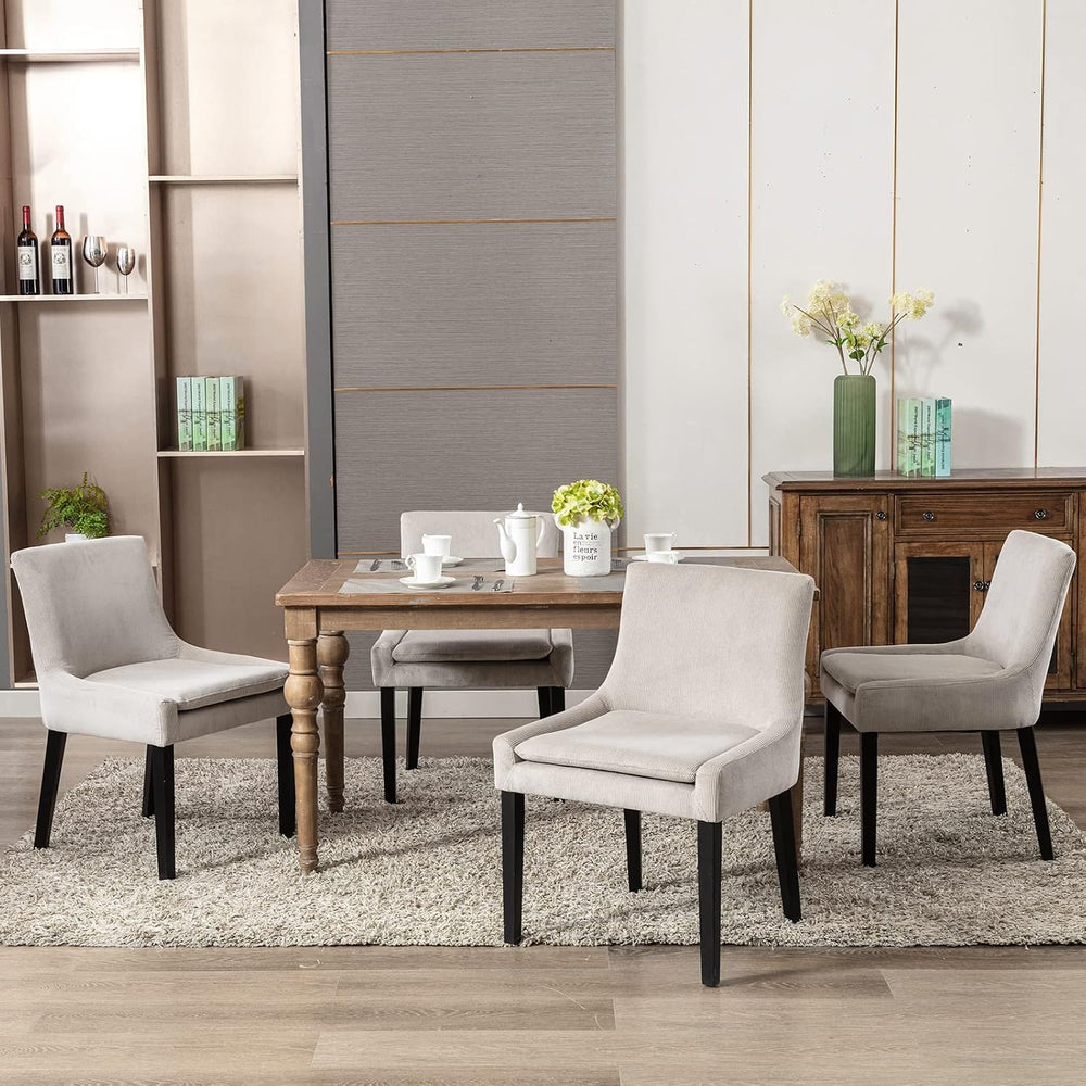MALOL Upholstered Dining Chairs Set of 4, Mid-Back Kitchen Room Chair with Wo...