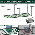 4x8 FT Overhead Garage Storage Rack, 26"-40" Height Adjustable Heavy Duty Garage Ceiling Storage Rack, 750LBS Capacity Metal Hanging Organizer System for Garage