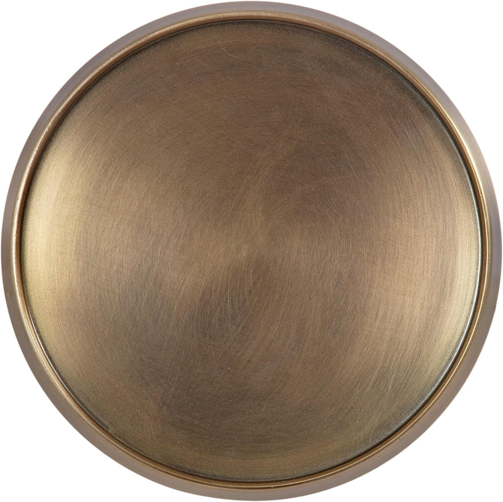 Kate and Laurel Sanzo Modern Pedestal Drink Table; 9 x 9 x 23; Antique Brass and Black; Decorative End Table with Hammered Tabletop for Use as Small Plant Stand or Living Room Martini Table
