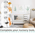 Baby Closet Size Dividers for Baby Clothes - 7X Dividers, Safari [White] | Elephant Giraffe Zebra Lion Monkey Cheetah, Nursery Closet Dividers for Baby Clothes, Nursery Decor, For Boy or Girl