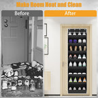 KYEVIS Over The Door Shoe Organizer Storage Fit 16-24 Pairs Hanging Shoe Rack Organiser for Closet Door, Deep Pocket Shoe Holder for Sneakers,Boots Storage(1 Pack Black)