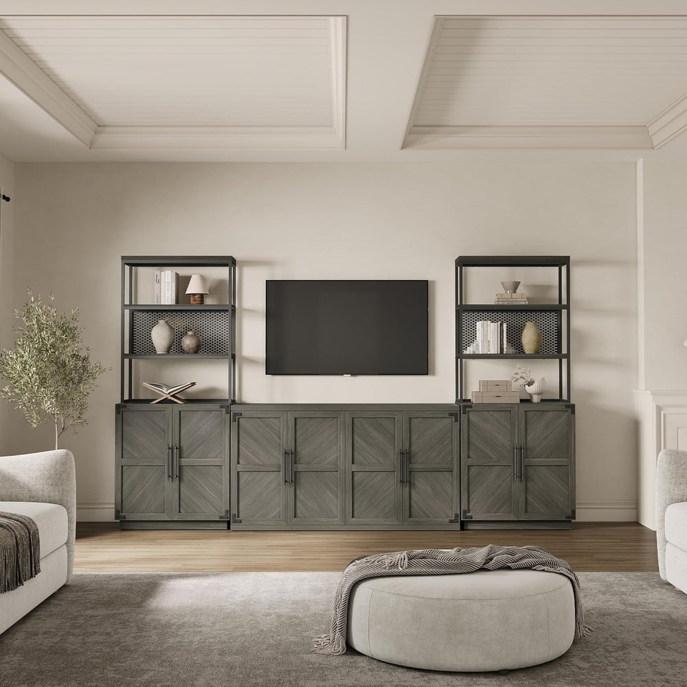 SICOTAS Buffet Cabinet with 4 Doors, Modern Sideboard Cabinet with Storage an...