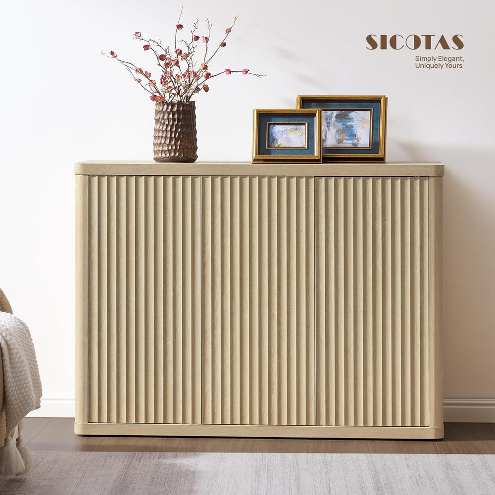 SICOTAS Buffet Cabinet with Storage Accent Sideboard with 3 Doors Modern 46.6...