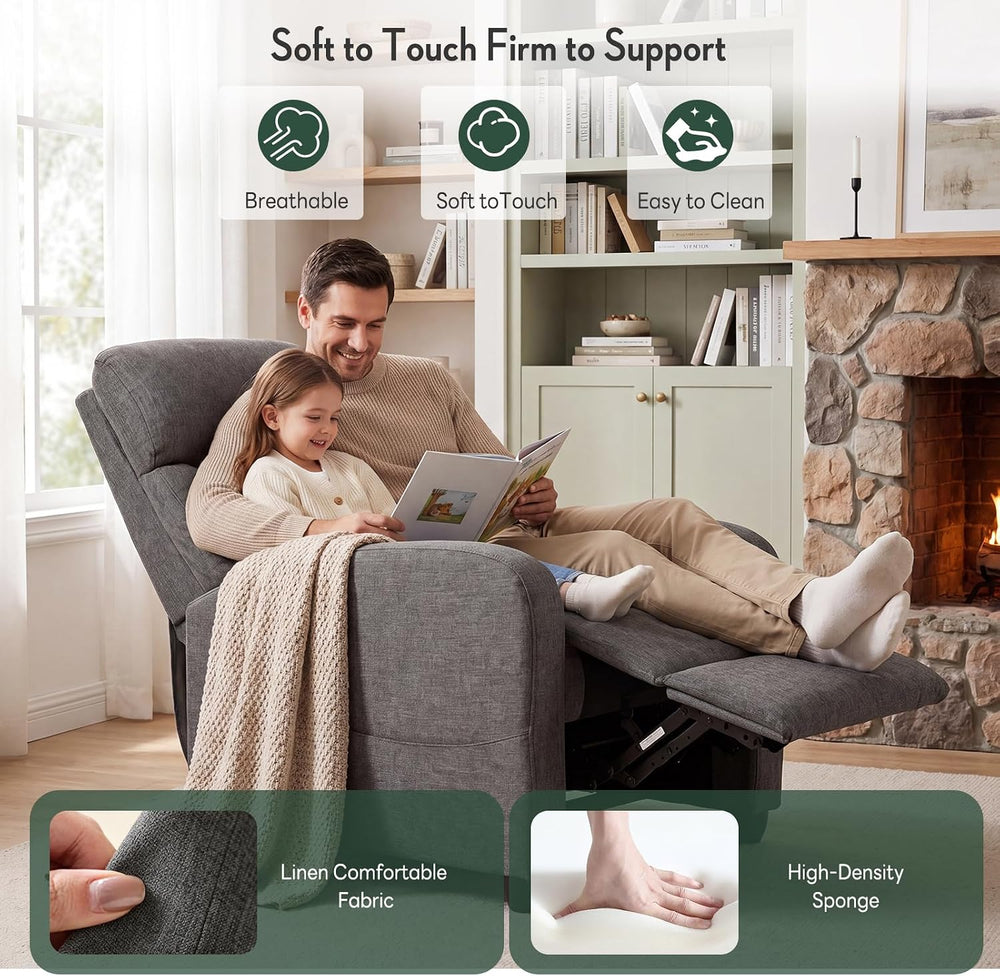 Massage Recliner Chair, Recliner Sofa Fabric for Adults, Recliners Home Theat...