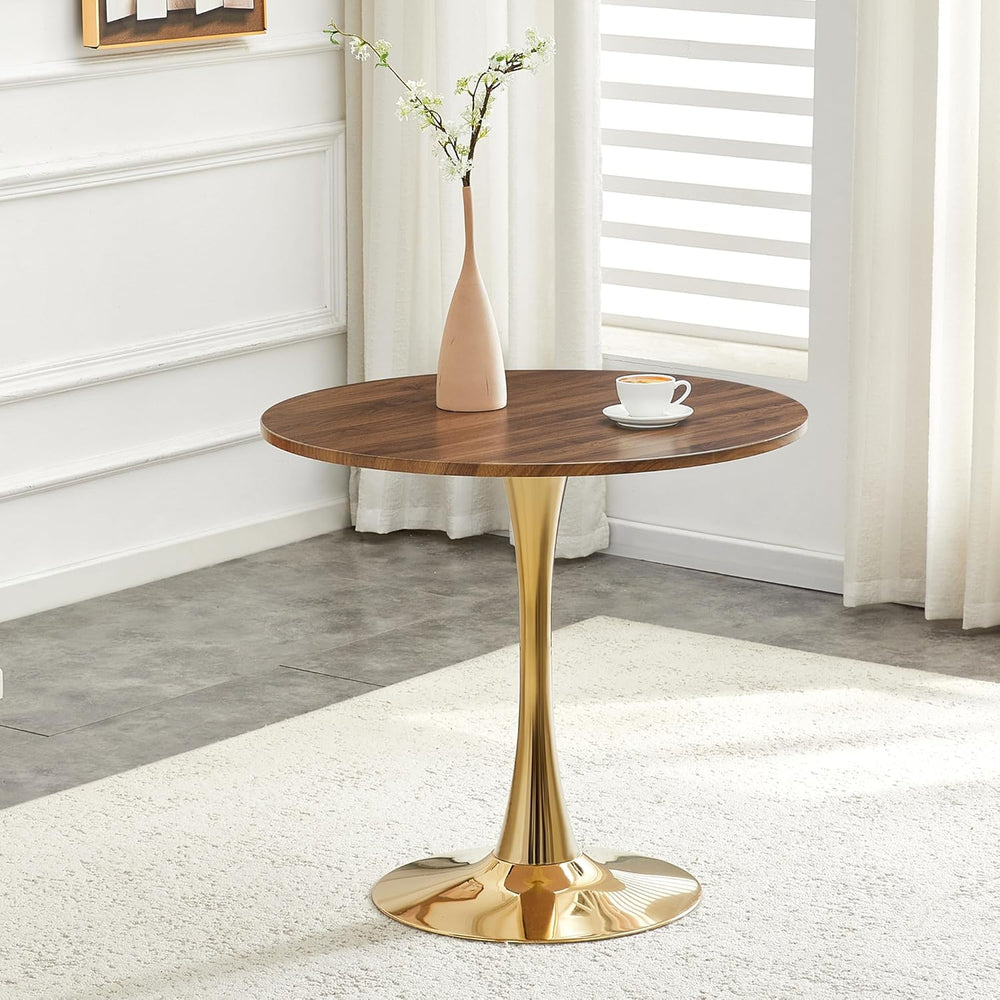 31.5 Inch Small Round Dining Table for 2-4 Person, Circle Tulip Table with Fa...
