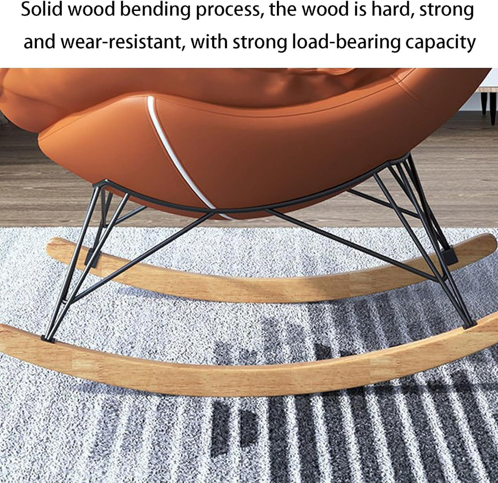 Single Rocking Chair with footrest, Made of Easy-Care Technical Fabric, ergon...