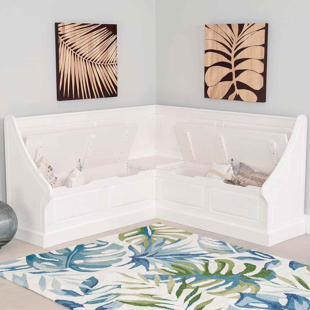 Linon Harris White Corner Breakfast Nook - Nook Only, Table is NOT included! ...