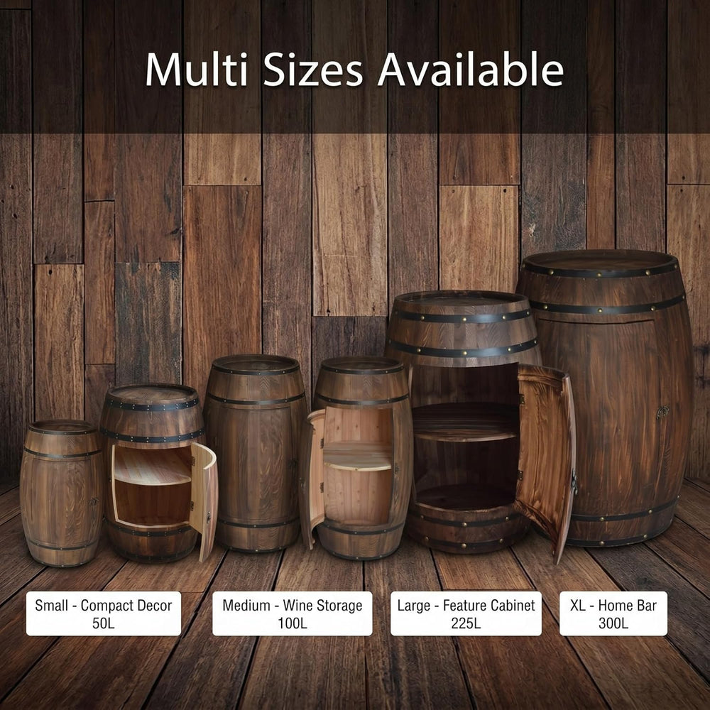 Wooden Whiskey Barrel Table Multi-Functional Wine Barrel Table For Living Roo...