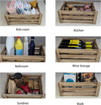 ARTAWEIN Rustic Vintage Finished Wooden Crate with Handles - Nesting Storage, Display, Organization Crate for Party, Office, Bedroom, Kitchen and Closet (Rustic Brown 1 pc)