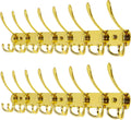 Dseap Coat Rack Wall Mount - 29.5” Long 8-Tri-Hooks Heavy Duty Coat Hanger Rail Wall Hooks for Hanging Coats Hats Clothing Clothes Purse Mudroom Entryway, Gold, Pack of 2