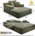 2-in-1 Convertible Chaise Lounge Indoor, 60.2" Corduroy Upholstered Chaise Lounge Chair that Converts to Sleeper Bed,Compressed Sofa with Side Storage Pockets and 3 Pillows for Bedroom Apartment Dorm