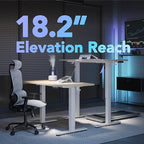 HUANUO 55 inch Electric Standing Desk with Smart APP, Alexa & Google Voice Control, Wi-Fi, Adjustable Height, 6 Memory Settings, Sedentary Reminder, Posture & Neck Care, Sit-Stand Desk, Light Walnut
