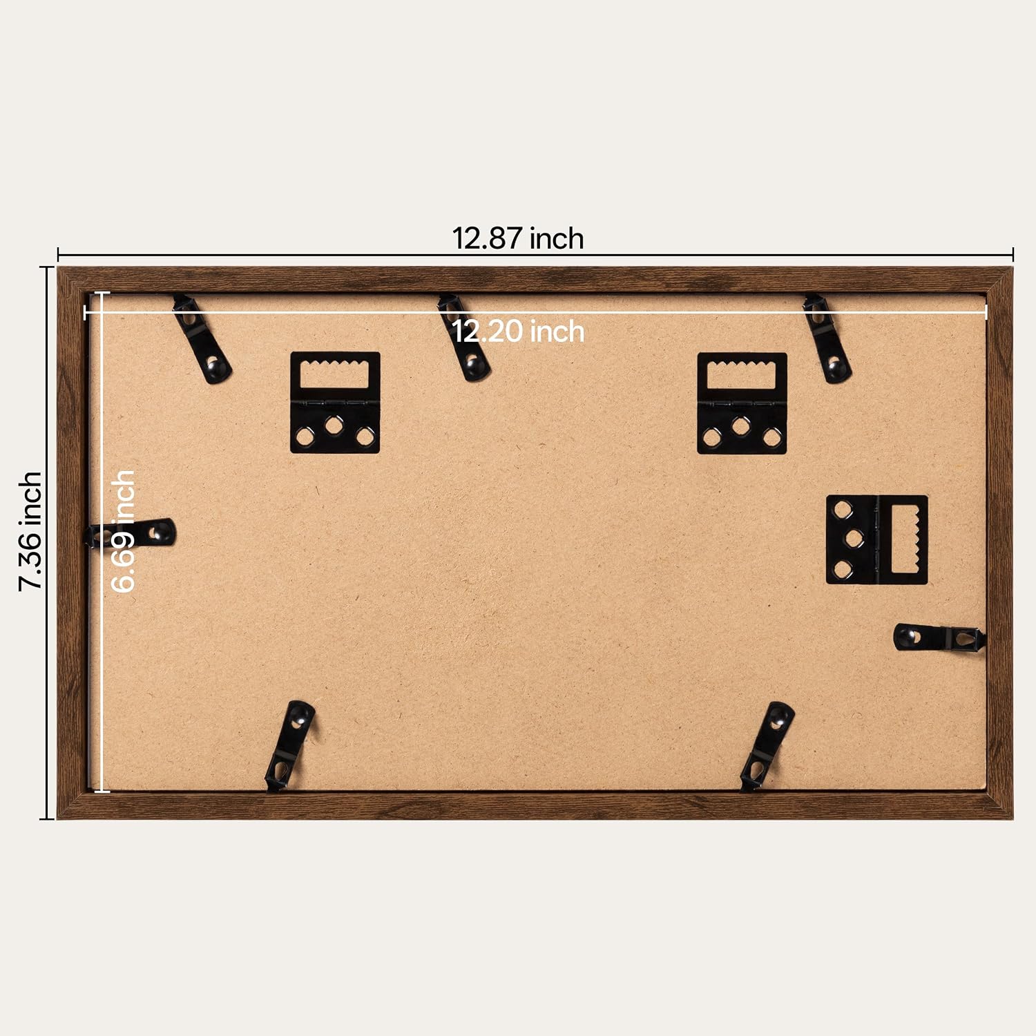 eletecpro CD Frame, 6.7x12.2 Wall Display, Rustic Brown, Pack of 1 | Booklet and Album Space, 2 Double-Sided Mats, Acrylic Cover, Pre-Attached Hangers, Horizontal and Vertical Mount