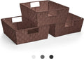 Sorbus Set of 3 Large Woven Storage Baskets – Mesh Hand-Woven Baskets for Organizing, Fabric Storage Bins for Linen Closet Organizer, Storage Baskets for Shelves and Home Organization (Chocolate)