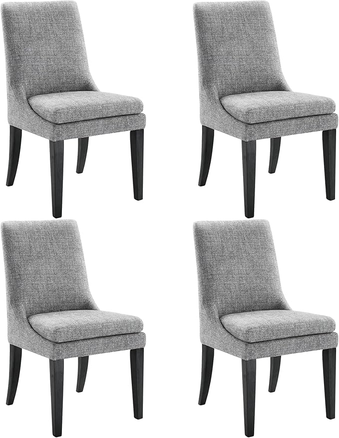 Upholstered Dining Chairs Modern Sidechair Performance Fabric High Back Armle...