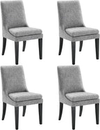 Upholstered Dining Chairs Modern Sidechair Performance Fabric High Back Armlesschair for Diningroom Kitchen,Dark Grey,Set of 4(2 Box)