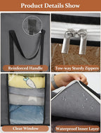 punemi 120L Blanket Storage Bags, Foldable Clothes Storage Organizer with Zipper, Reinforced Handle & Clear windows, Large Storage Bags for Blanket, Comforter, Bedding, Pillow, Clothes, 3Pack, Gray