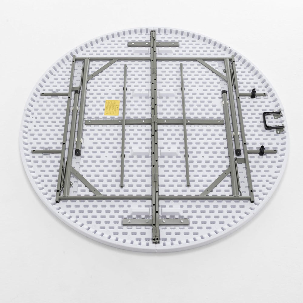 BTEXPERT 60 Inch Round Plastic Folding Table, Commercial Grade, Seats 8-10, I...