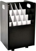 AdirOffice Adir Blue Print Storage Organizer - Mobile Roll File Cart, Construction Plan Holders, Blueprint Cabinet with Wheels, Roll Files Storage for Office and Home (20 Slots, Black)