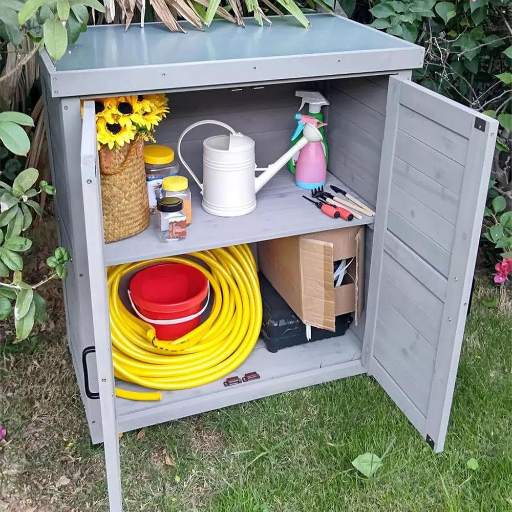 Outdoor Storage Cabinet Waterproof Small Strong Load-Bearing, Front Opening O...