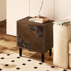 COSIEST Modern Nightstand with 2 Storage Drawers, Mid Century End Table, Accent Side Table, Vintage Wood Luxury Night Stand for Bedroom, Living Room, Walnut