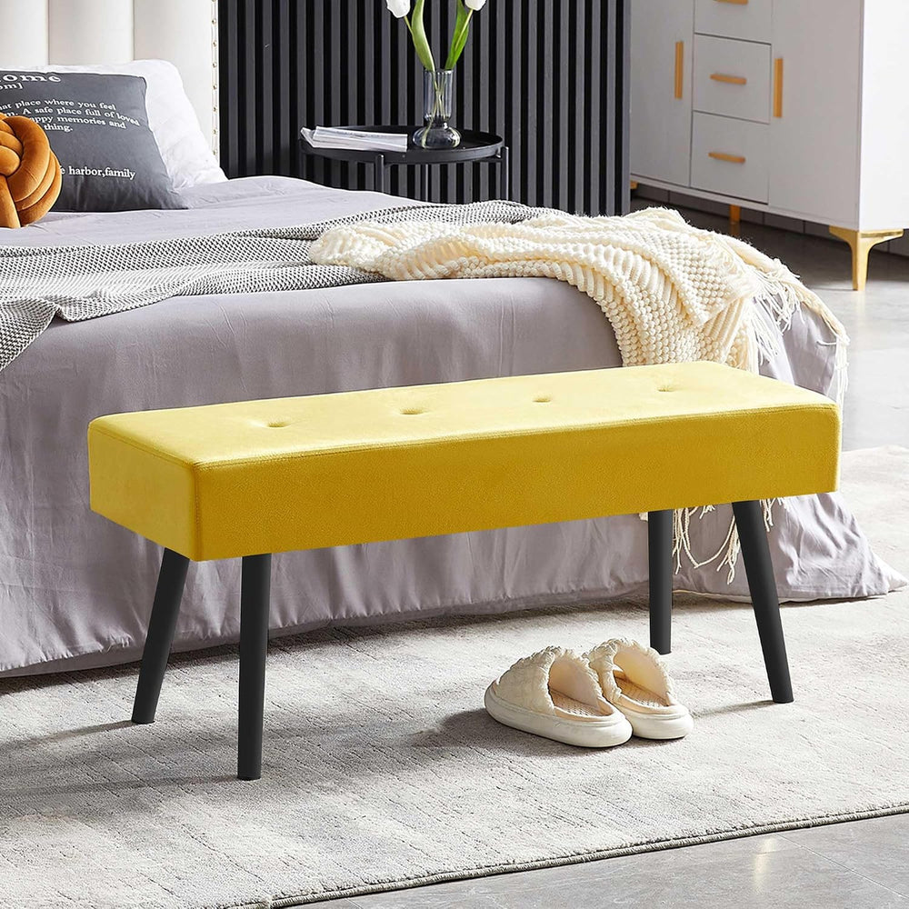 Homedot Accent Bench for Living Room Ottoman Bench Elegant Velvet Bedroom Ben...