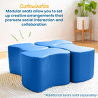 ECR4Kids SoftZone Toddler Modular Stool Seating Set, Classroom Furniture, Blue, 2-Pack
