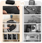Comforter Storage Bag - 130L Large Capacity Blanket Storage Bags 4-Layer Ultra Space Saving Self Compression Organizer, Washable Compression Bags for Storage Comforter Blanket, 4-Pack, Black