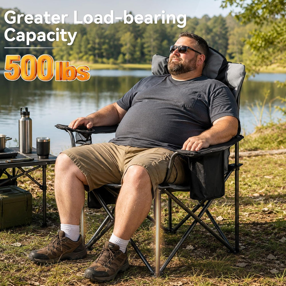 Aohanoi Camping Chairs for Heavy People,Folding Lawn Chairs for Outside Heavy...